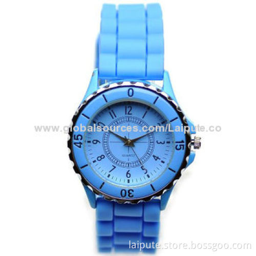 Laipute Blue Classic Women Gifts Stylish Fashion Lady Brand Quartz Round Silicone Watch